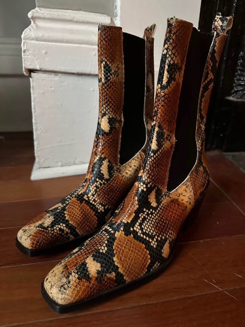 L’Intervalle Snakeskin Ankle Boots 8.5